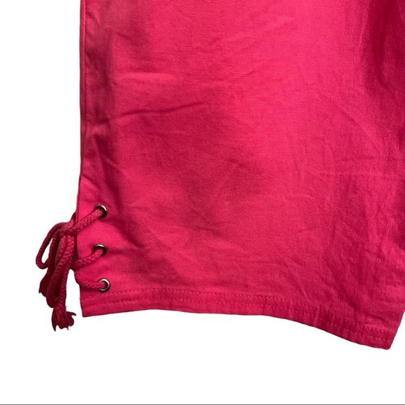 Vintage Sag Harbor Sport Petite Pants Women’s Hot Pink Capris Pants Lace Detail - Picture 6 of 8